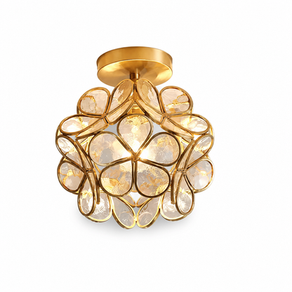 Ceiling Lamp Floral Acrylic Petals Gilded Frame