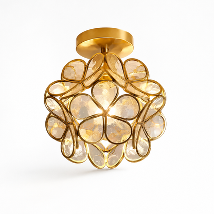 Ceiling Lamp Floral Acrylic Petals Gilded Frame