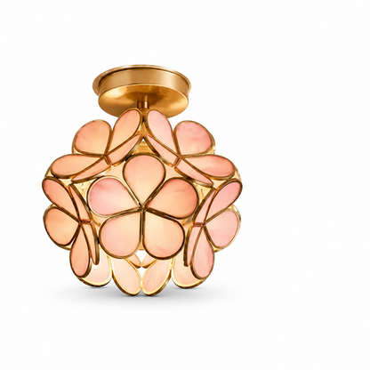Ceiling Lamp Floral Acrylic Petals Gilded Frame