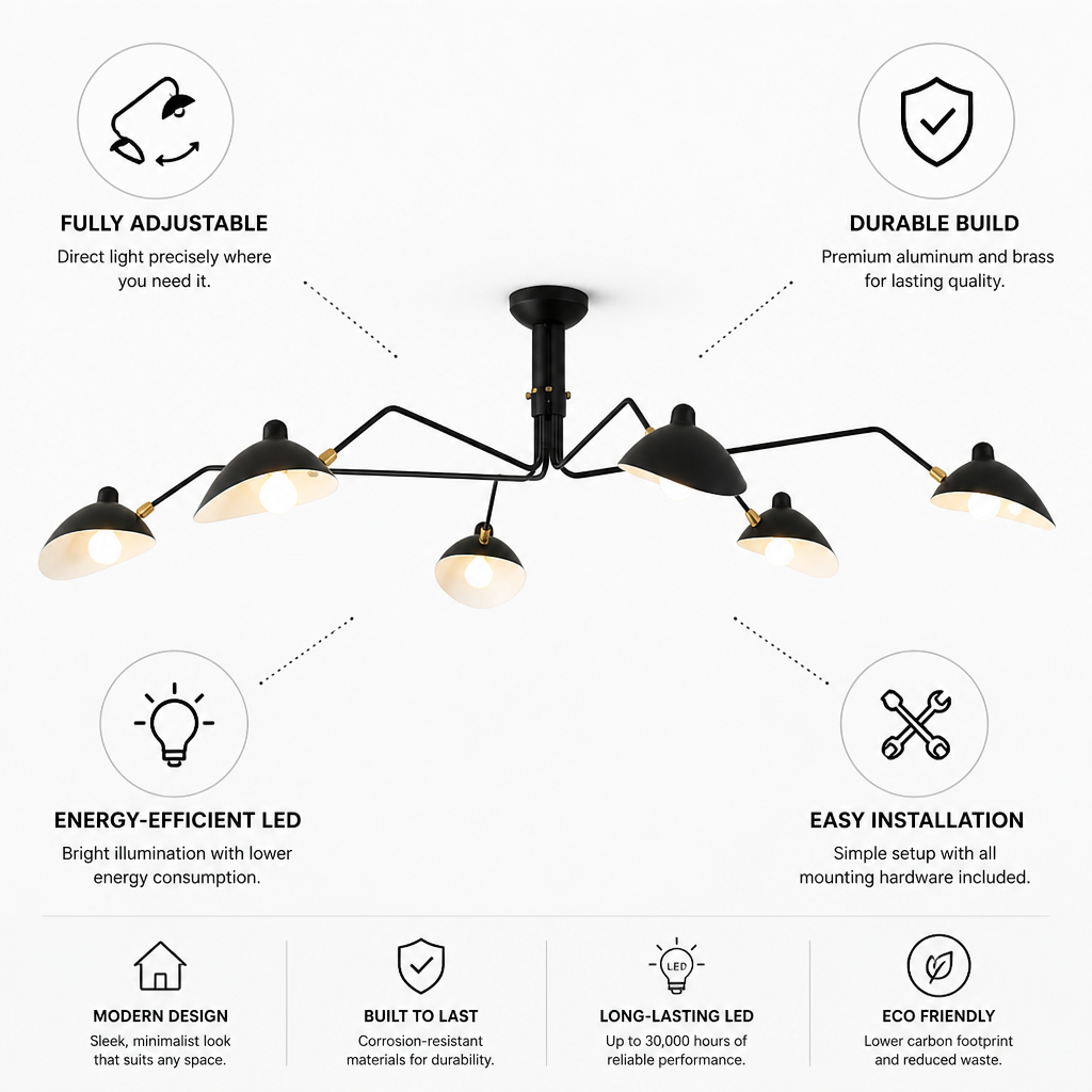 Ceiling Light Adjustable LED Aluminum & Brass