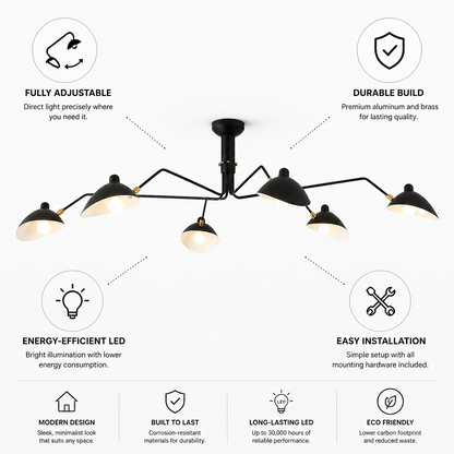 Ceiling Light Adjustable LED Aluminum & Brass