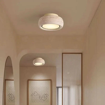 Ceiling Light Yellow Travertine Warm White LED Minimalist Design