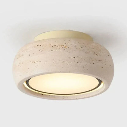 Ceiling Light Yellow Travertine Warm White LED Minimalist Design