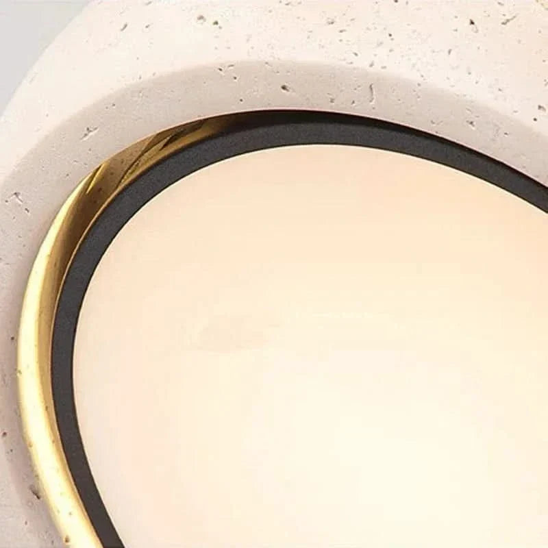 Ceiling Light Yellow Travertine Warm White LED Minimalist Design