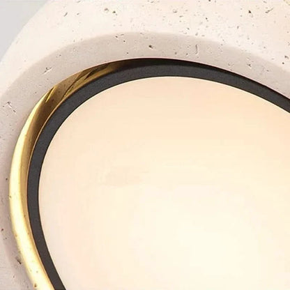 Ceiling Light Yellow Travertine Warm White LED Minimalist Design