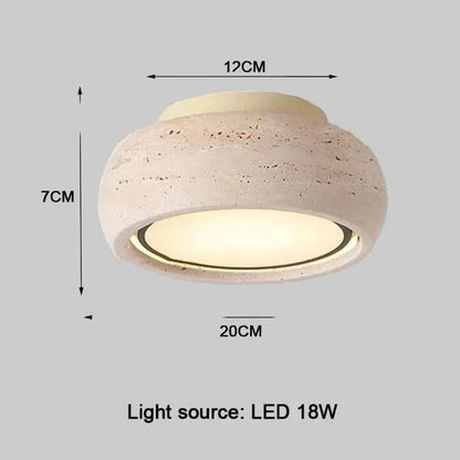Ceiling Light Yellow Travertine Warm White LED Minimalist Design