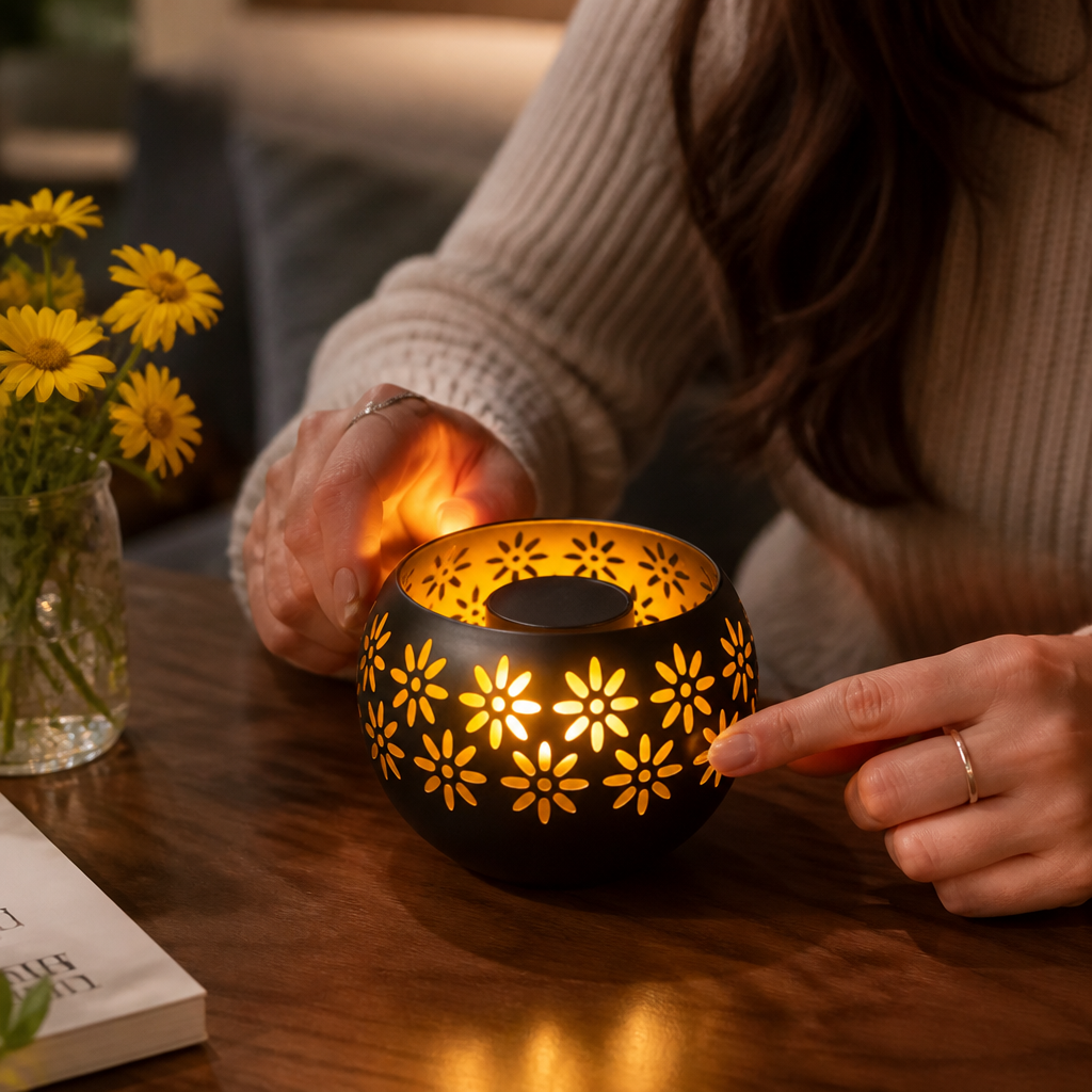 Ceramic Candle Lamp with Adjustable Brightness Switch
