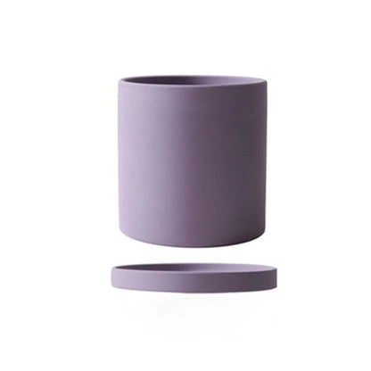 Ceramic Flower Pot With Saucer Drainage Hole Matte Glazed Finish
