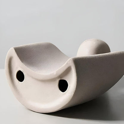 Ceramic Sculpture Couple Embrace Grey Finish