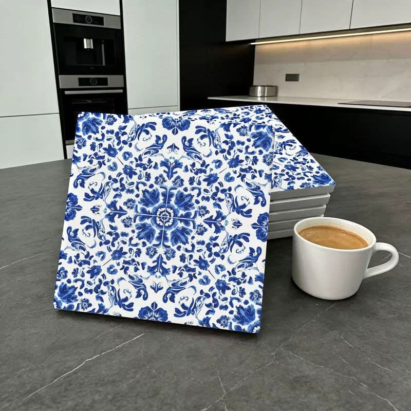Ceramic Tile Glazed Floral Vine Easy-Clean Surface