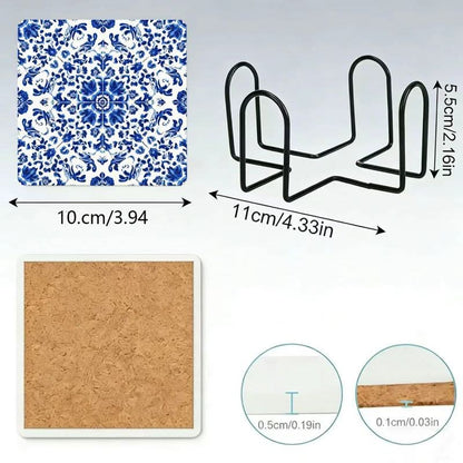 Ceramic Tile Glazed Floral Vine Easy-Clean Surface