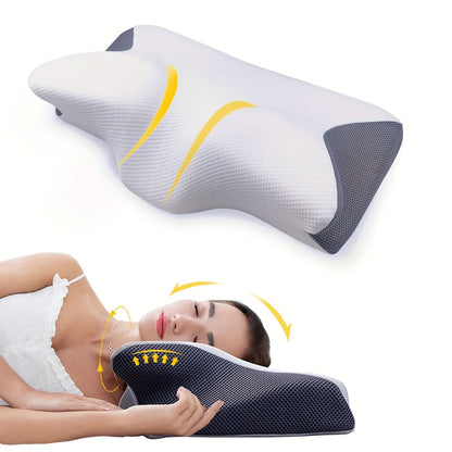 Cervical Neck Pillow Ergonomic Memory Foam Washable Cover