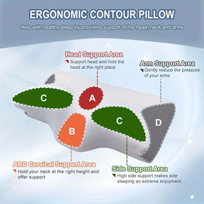 Cervical Neck Pillow Ergonomic Memory Foam Washable Cover