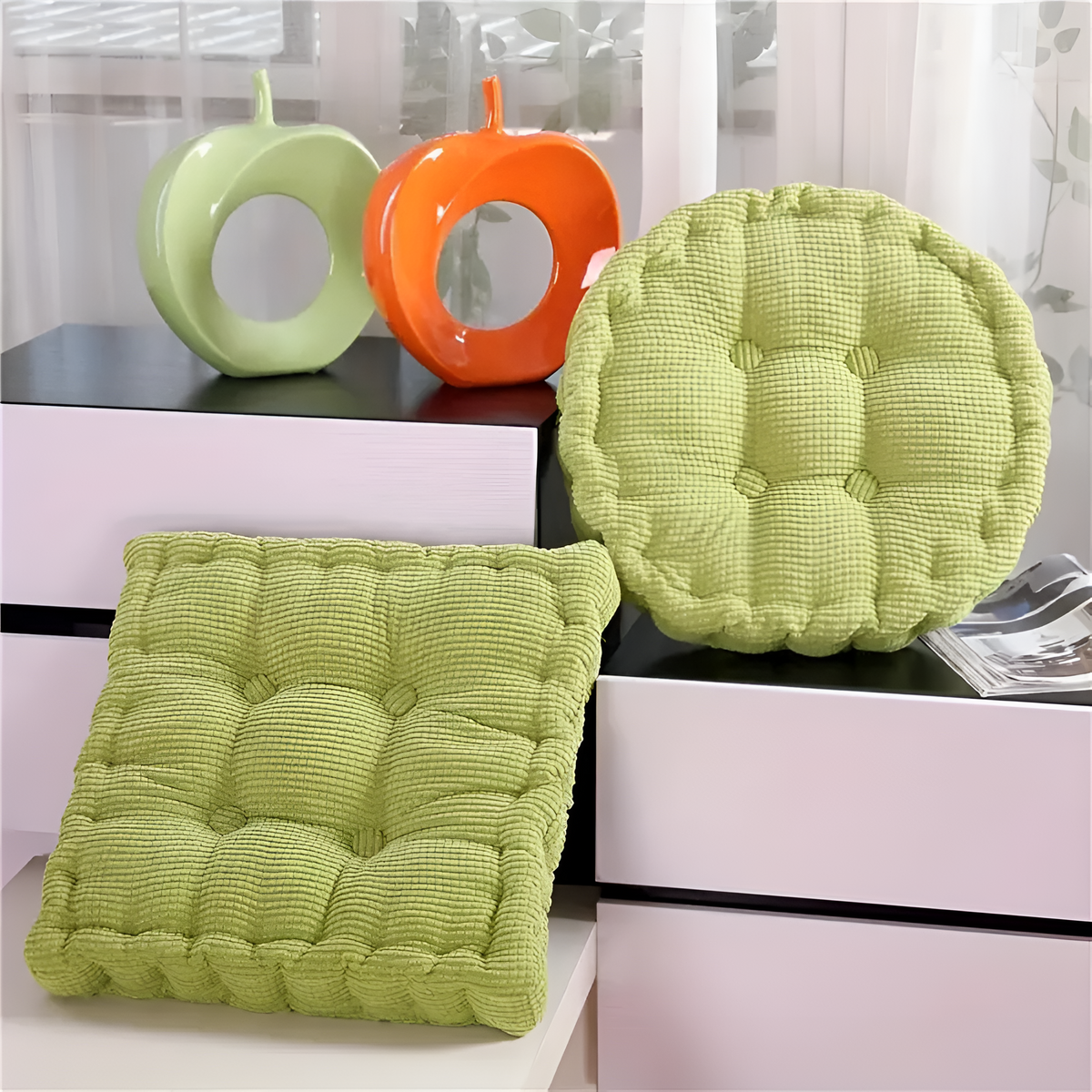 Chair Cushion Stackable Corduroy 16 Inch Round & Square