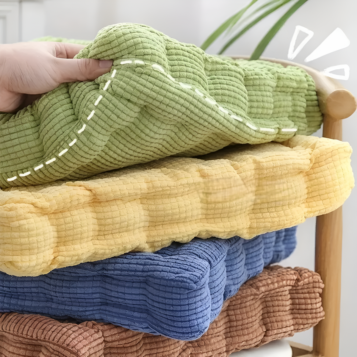 Chair Cushion Stackable Corduroy 16 Inch Round & Square