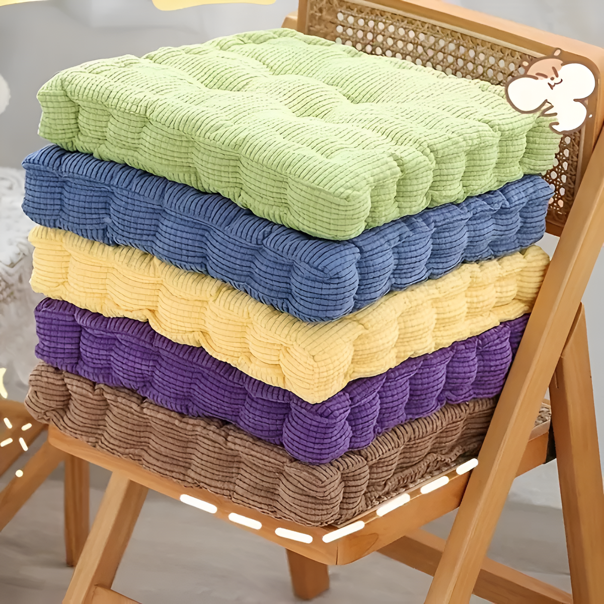 Chair Cushion Stackable Corduroy 16 Inch Round & Square