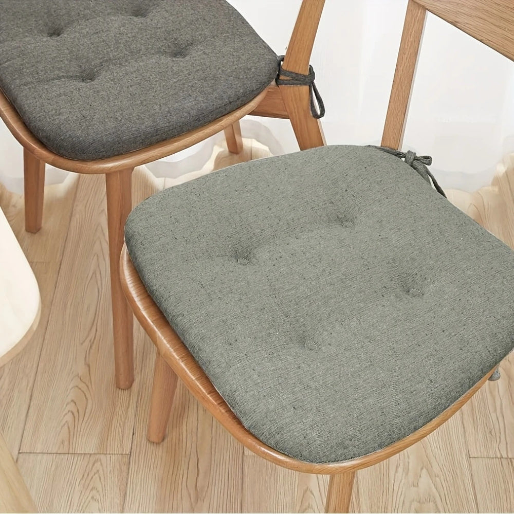 Chair Cushion Tufted Microfiber With Tie Straps