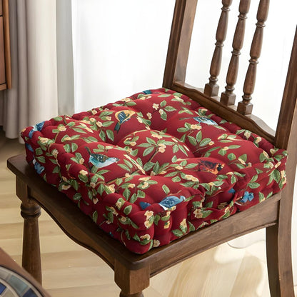 Chair Cushion Ultra-Soft Microfiber Bird & Leaf Print