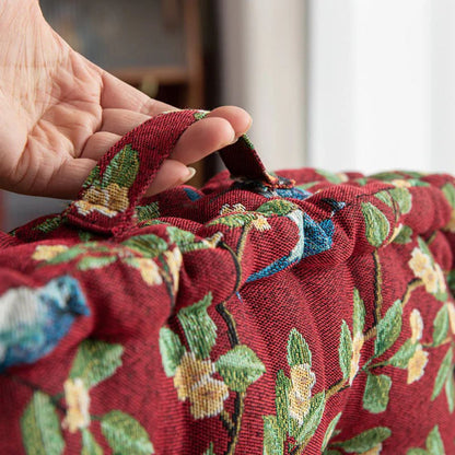 Chair Cushion Ultra-Soft Microfiber Bird & Leaf Print