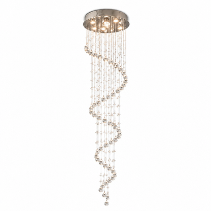 Chandelier Spiral Raindrop K9 Crystal & Stainless Steel