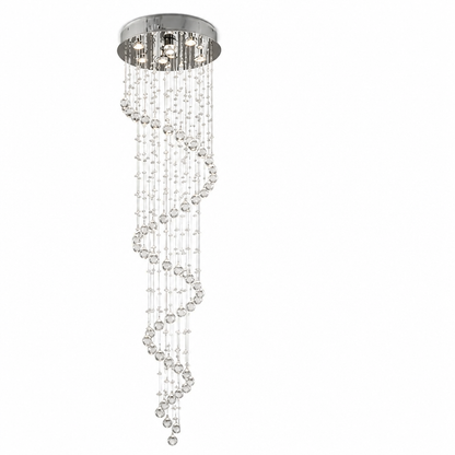 Chandelier Spiral Raindrop K9 Crystal & Stainless Steel
