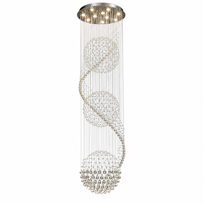 Chandelier Spiral Three-Sphere K9 Crystal & 304 Stainless Steel