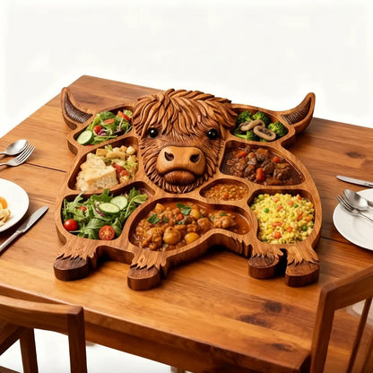 Charcuterie Board Cow-Shaped Solid Wood