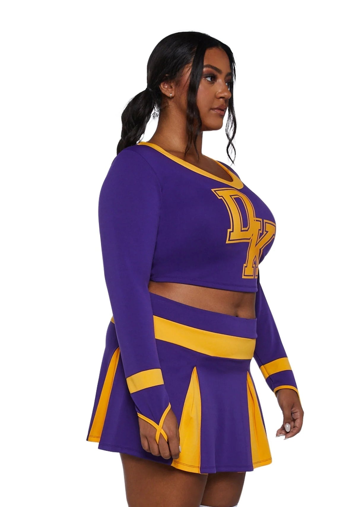 Cheerleader Costume Two-Piece Varsity Style Pleated Skirt