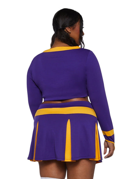 Cheerleader Costume Two-Piece Varsity Style Pleated Skirt