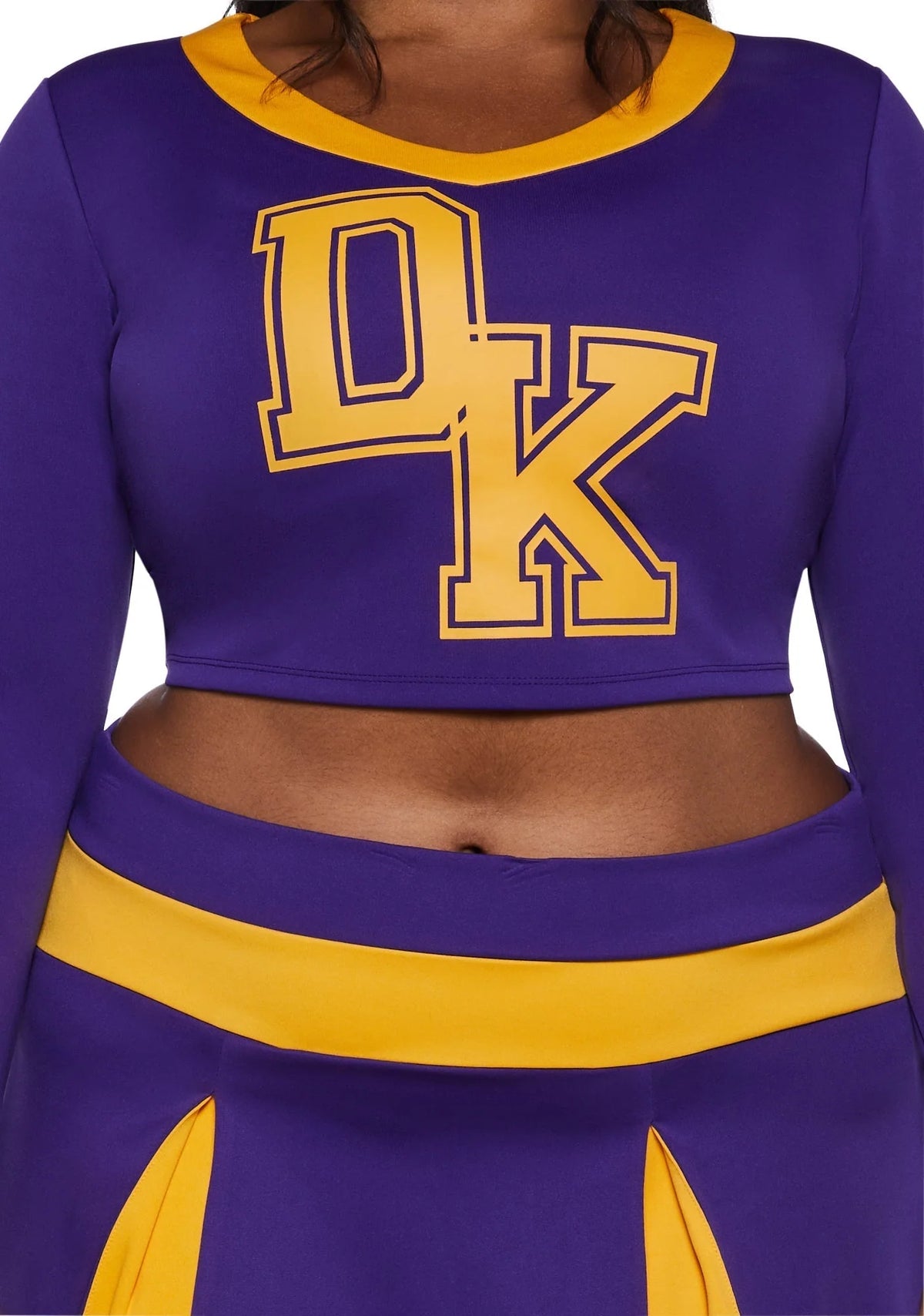 Cheerleader Costume Two-Piece Varsity Style Pleated Skirt