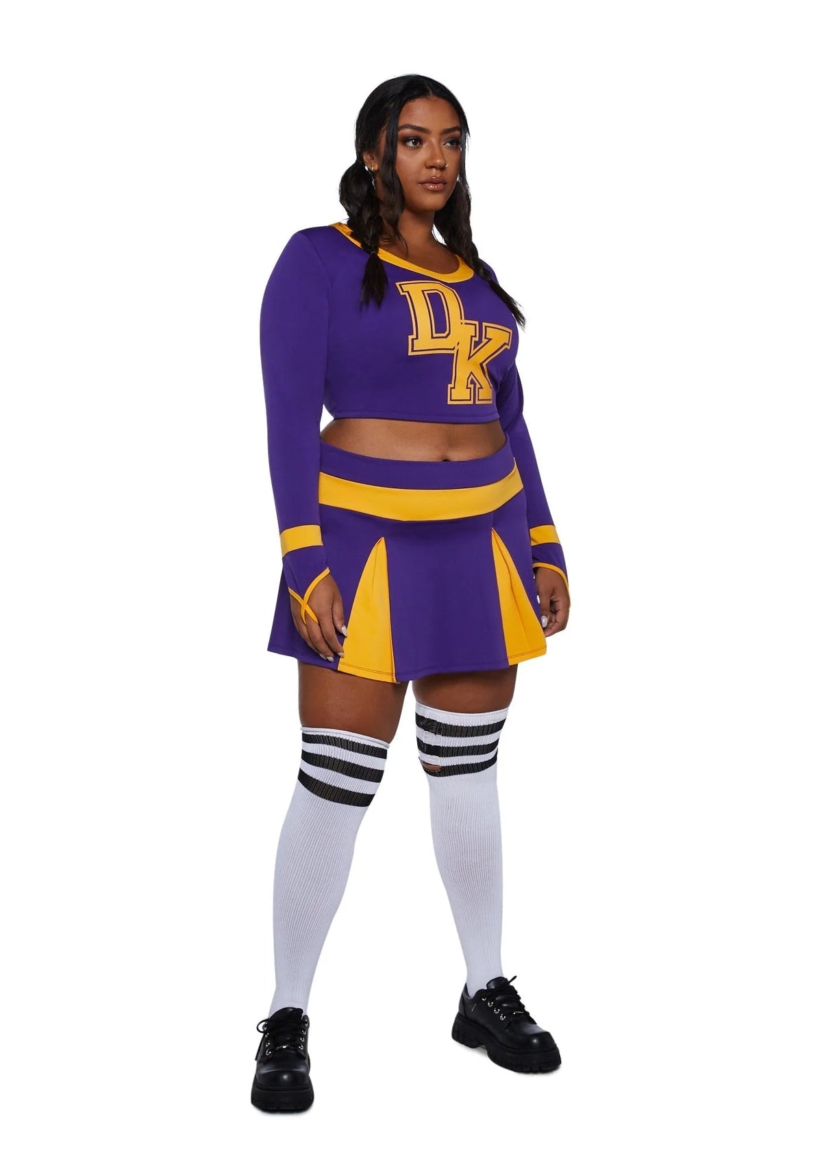 Cheerleader Costume Two-Piece Varsity Style Pleated Skirt