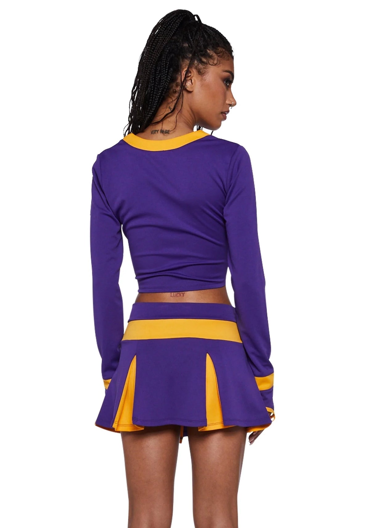 Cheerleader Costume Two-Piece Varsity Style Pleated Skirt