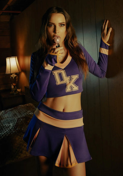Cheerleader Costume Two-Piece Varsity Style Pleated Skirt