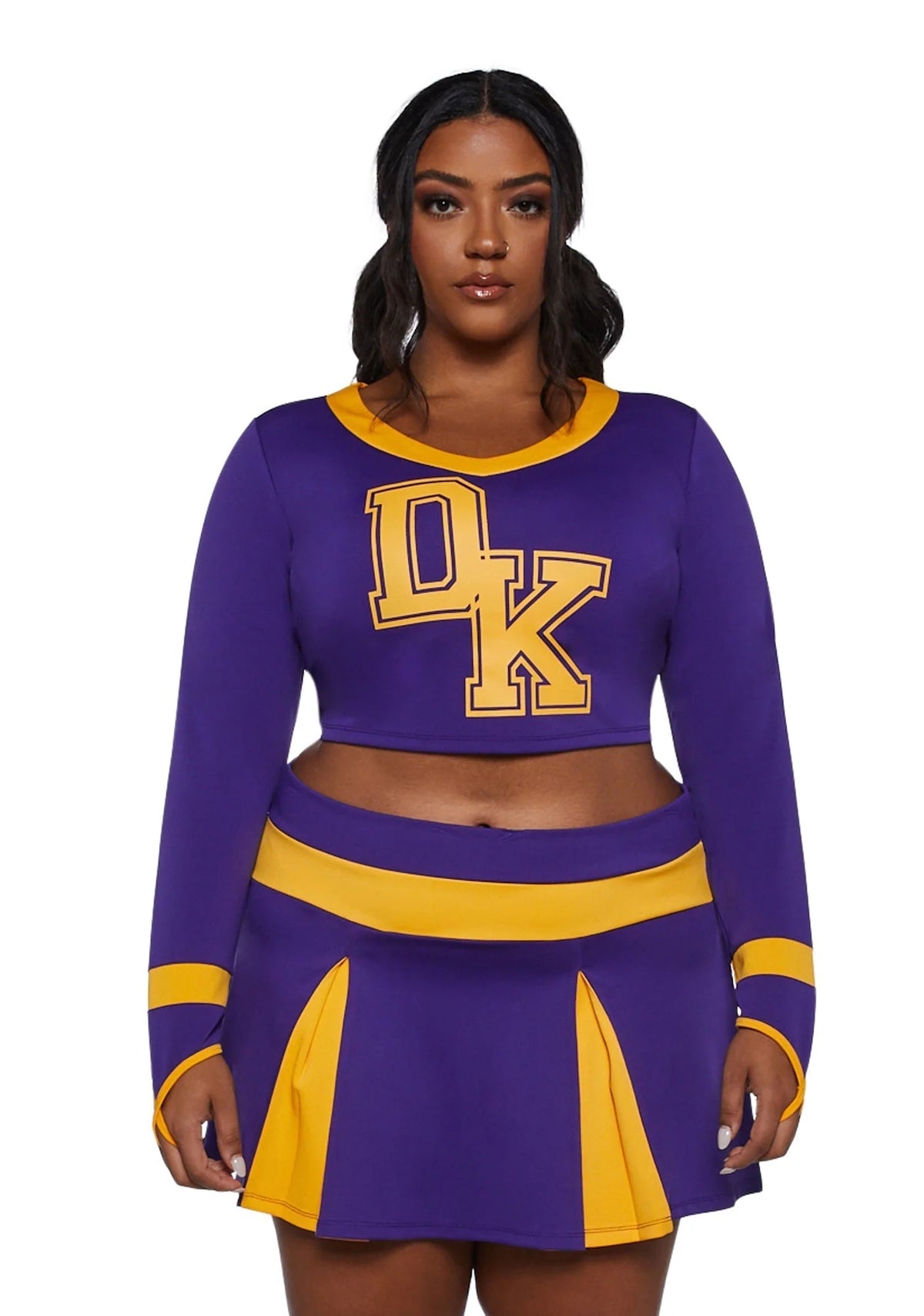 Cheerleader Costume Two-Piece Varsity Style Pleated Skirt