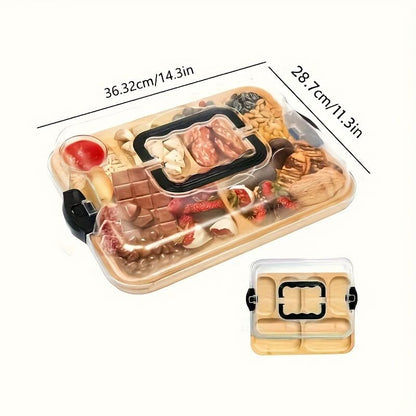 Cheese Board Reversible Wood Snap-On Acrylic Lid