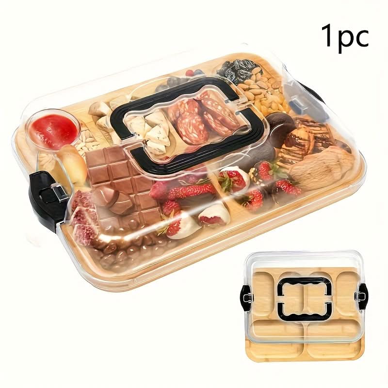 Cheese Board Reversible Wood Snap-On Acrylic Lid