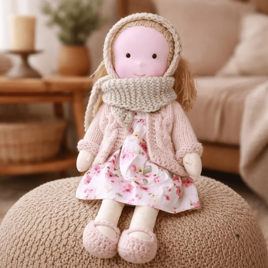 Children's Doll Handmade Cotton Waldorf-Inspired 11 Inch