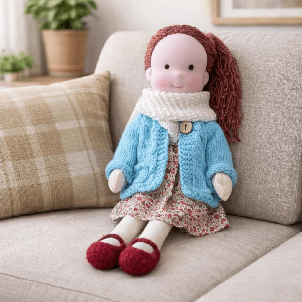 Children's Doll Handmade Cotton Waldorf-Inspired 11 Inch