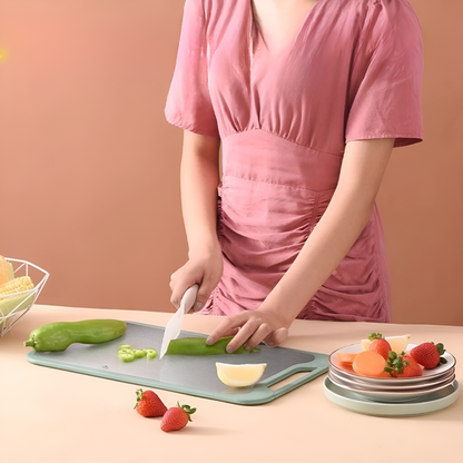 Chopping Board Double-Sided Stainless Steel & Rice Husk