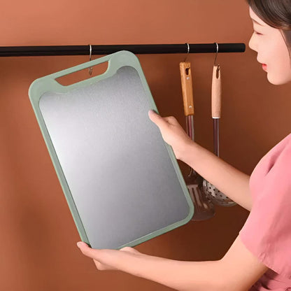 Chopping Board Double-Sided Stainless Steel & Rice Husk