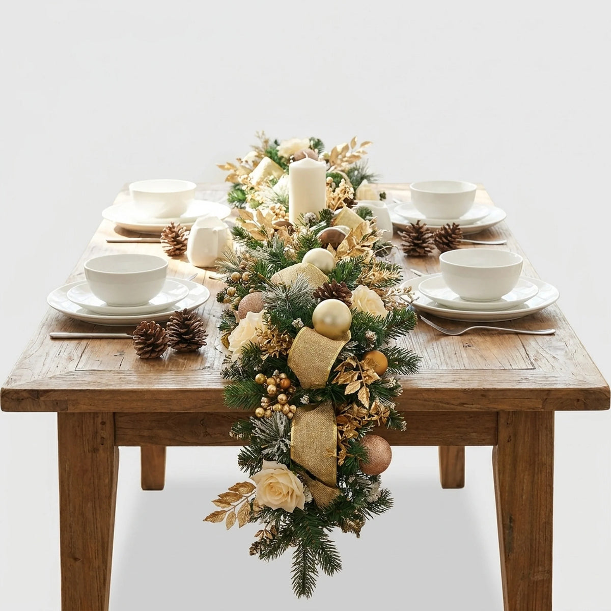 Christmas Garland Artificial Rattan Maintenance-Free Indoor & Outdoor
