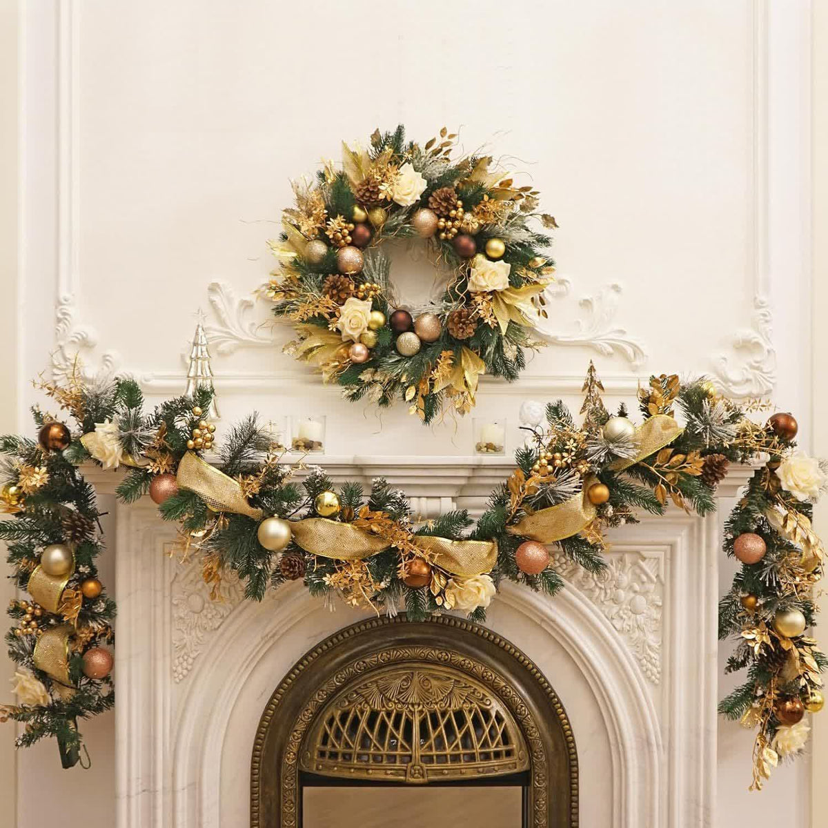 Christmas Garland Artificial Rattan Maintenance-Free Indoor & Outdoor