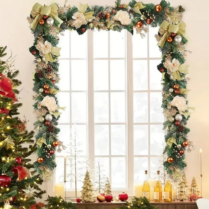 Christmas Garland Artificial Rattan Maintenance-Free Indoor & Outdoor