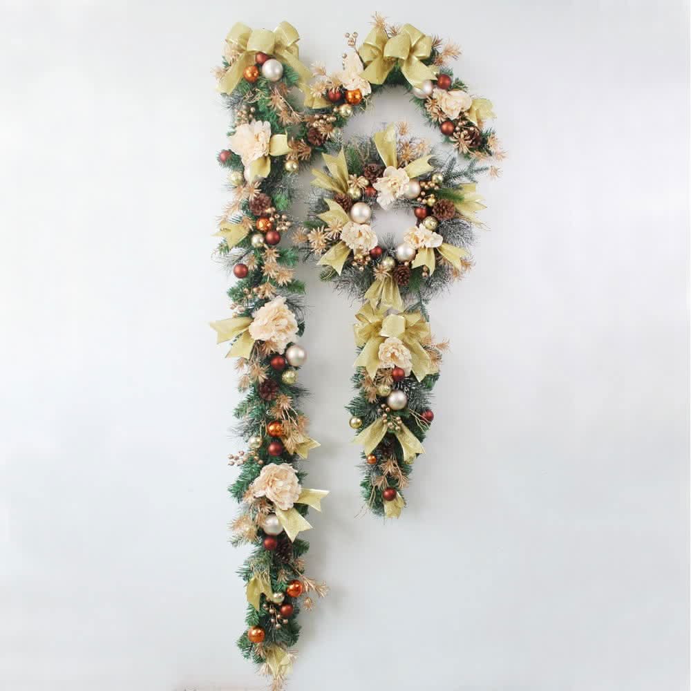 Christmas Garland Artificial Rattan Maintenance-Free Indoor & Outdoor