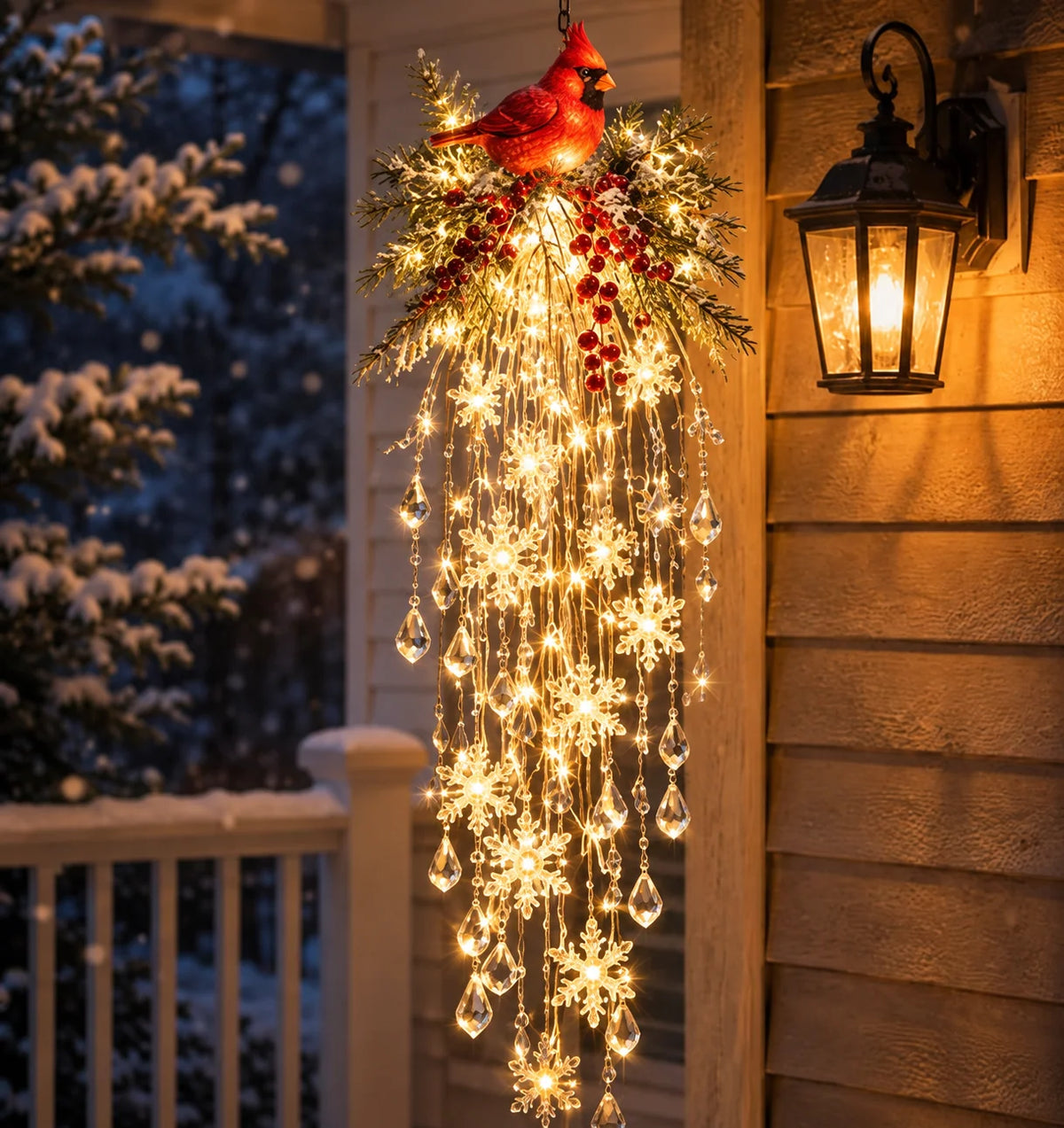 Christmas Hanging Light LED Cascading Crystal Drops