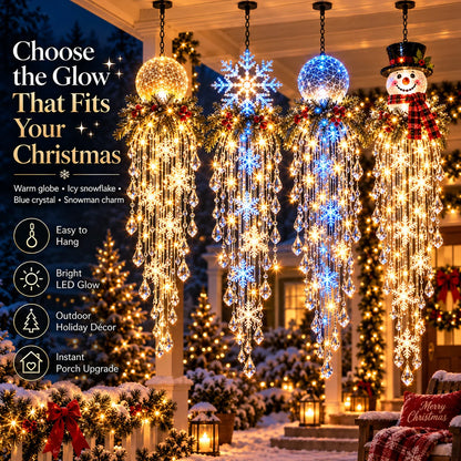 Christmas Hanging Light LED Cascading Crystal Drops