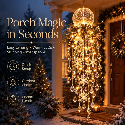 Christmas Hanging Light LED Cascading Crystal Drops
