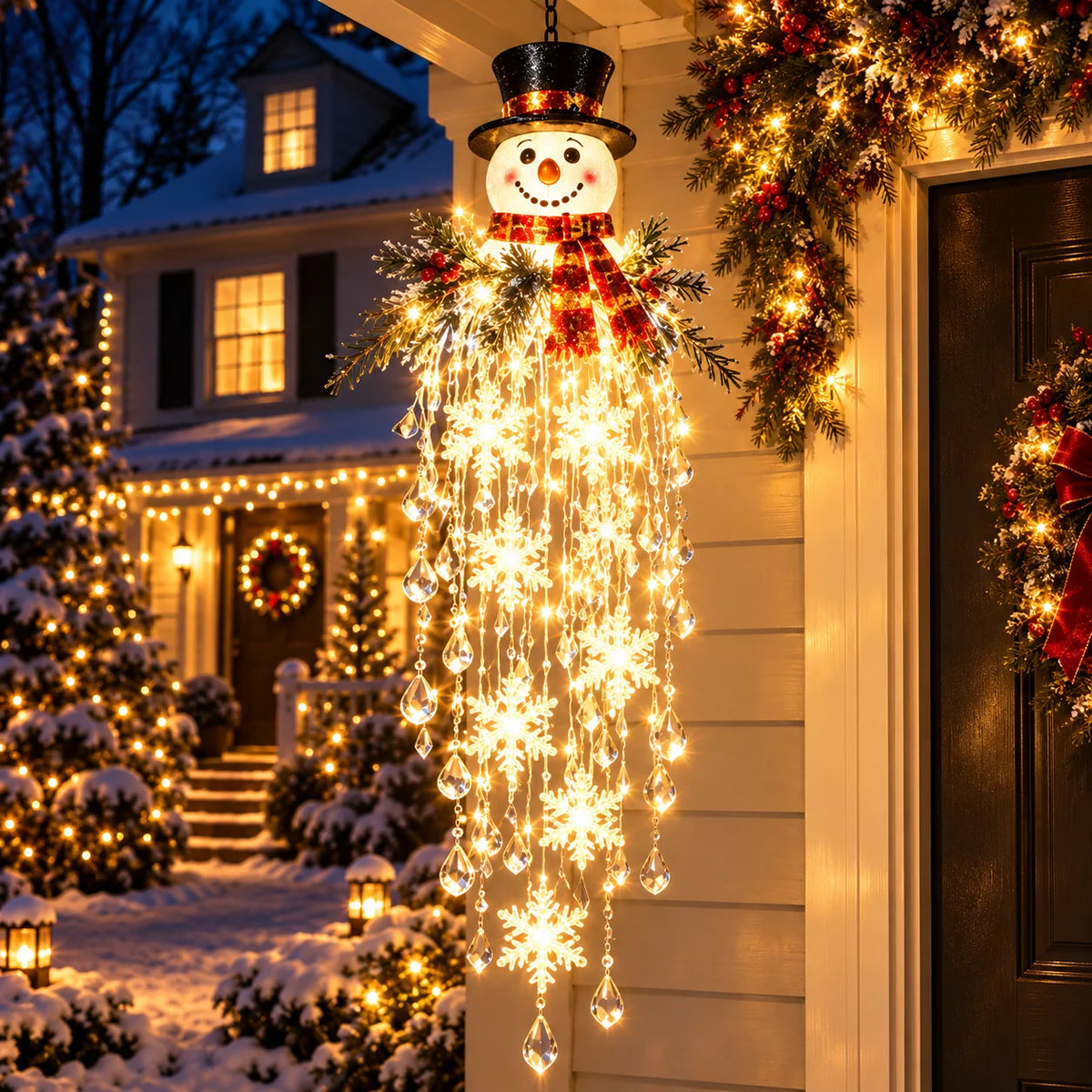Christmas Hanging Light LED Cascading Crystal Drops