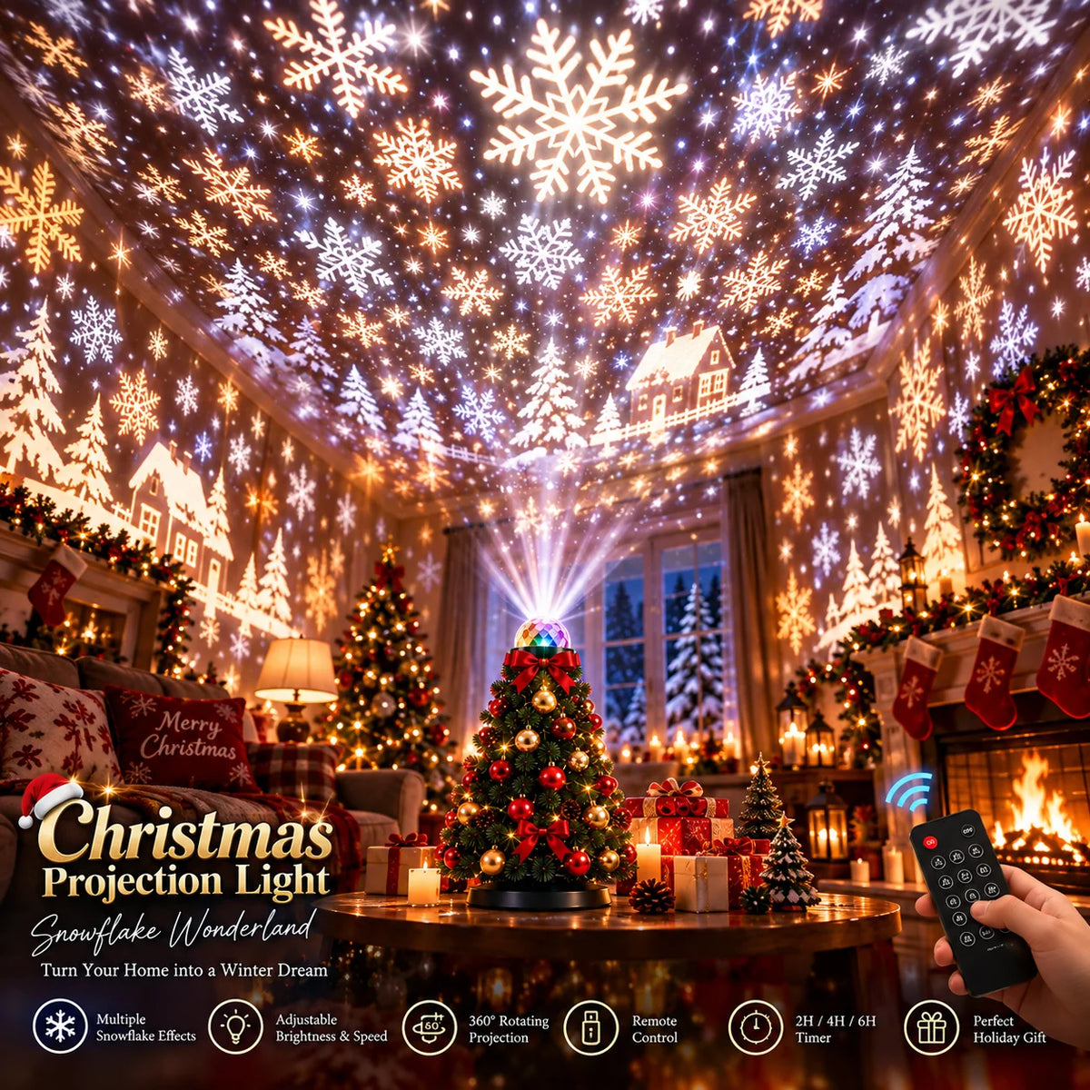 Christmas Light Projector 15+ Designs Remote Control