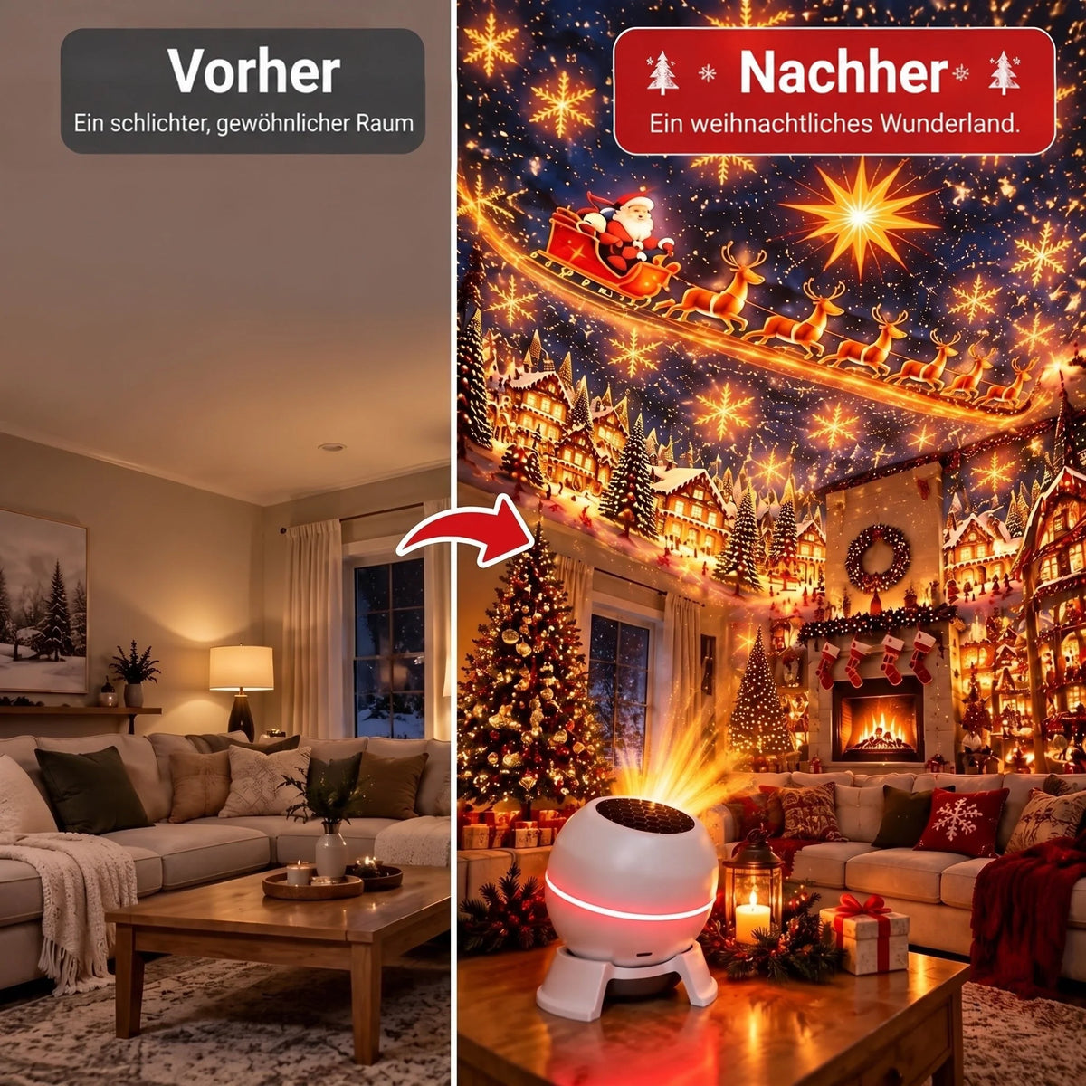 Christmas Light Projector Animated Patterns USB Powered